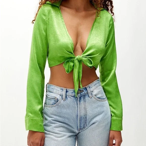 Green Tie Top - Picture 1 of 1